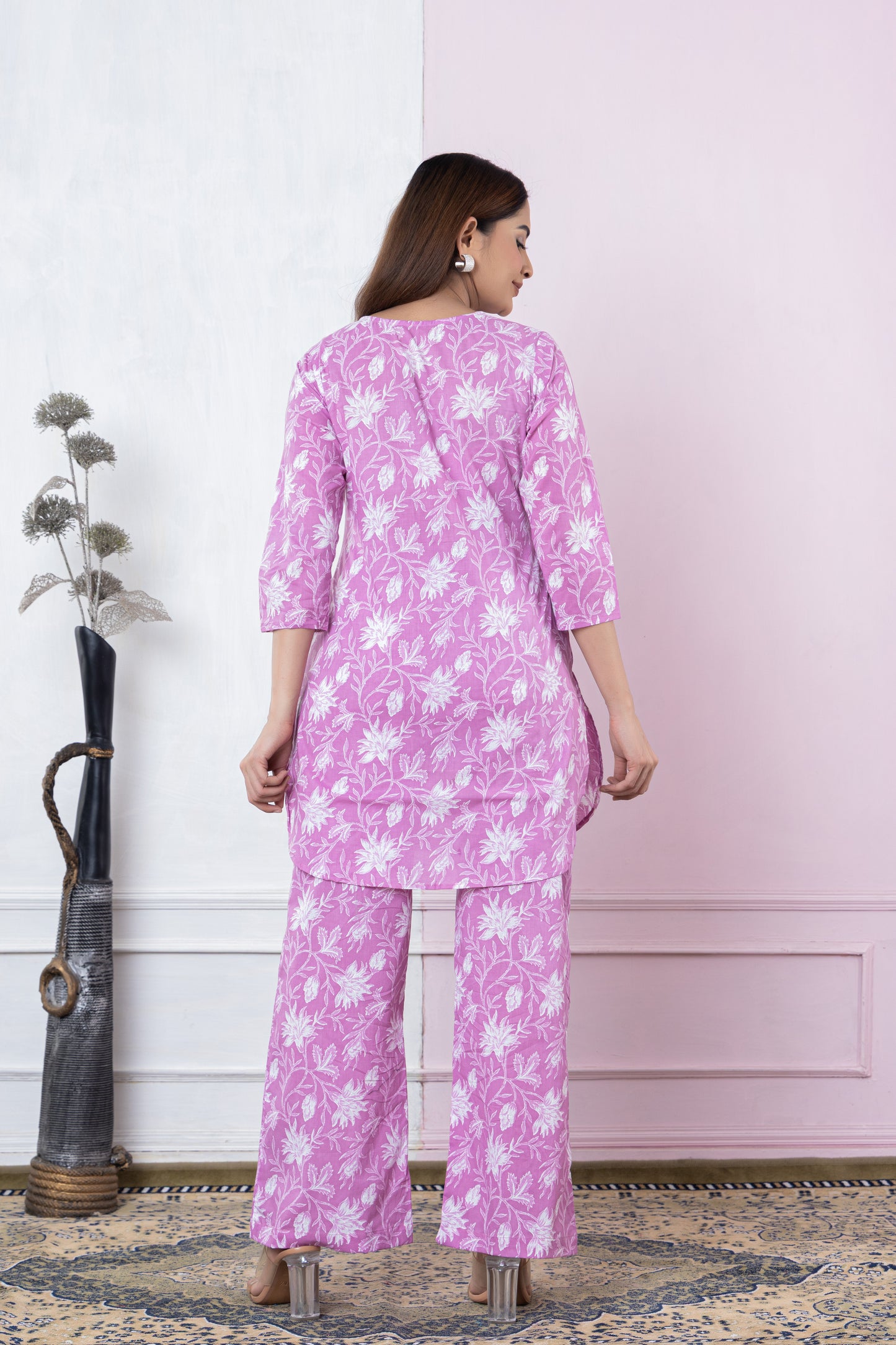 PINK PRINTED COTTON CO-ORD SET